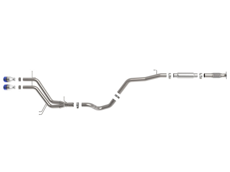 aFe Takeda 2-1/2in to 3in SS-304 Cat-Back Exhaust w/ Blue Flame Tips 13-17 Hyundai Veloster L4-1.6L 49-37018-L 49-37018-L Photo - Unmounted