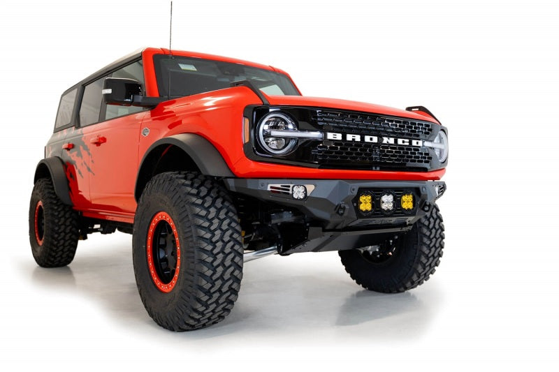 Addictive Desert Designs 21-22 Ford Bronco Bomber Front Bumper (w/ 3 Baja Designs LP4 Mounts) F230194120103 F230194120103 Photo - Mounted