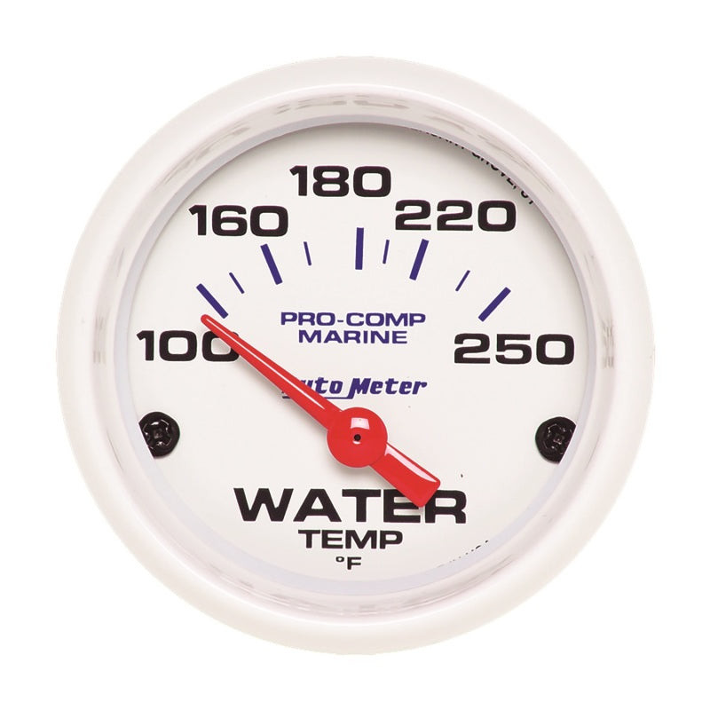 Autometer 2-1/16" Water Temperature, 100-250 °F, Air-Core, Marine White 200762 Photo - Primary