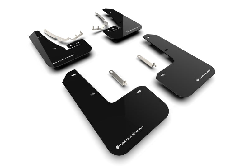 Rally Armor 2022 MK8 Volkswagen Golf GTI/R Black UR Mud Flap w/ White Logo MF80-UR-BLK/WH MF80-UR-BLK/WH Photo - Primary