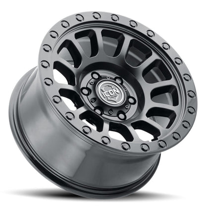 ICON Hulse 17 X 8.5 5 X 5.5 0mm Offset 4.75in BS Double Black 8017858647DB 8017858647DB Photo - Unmounted