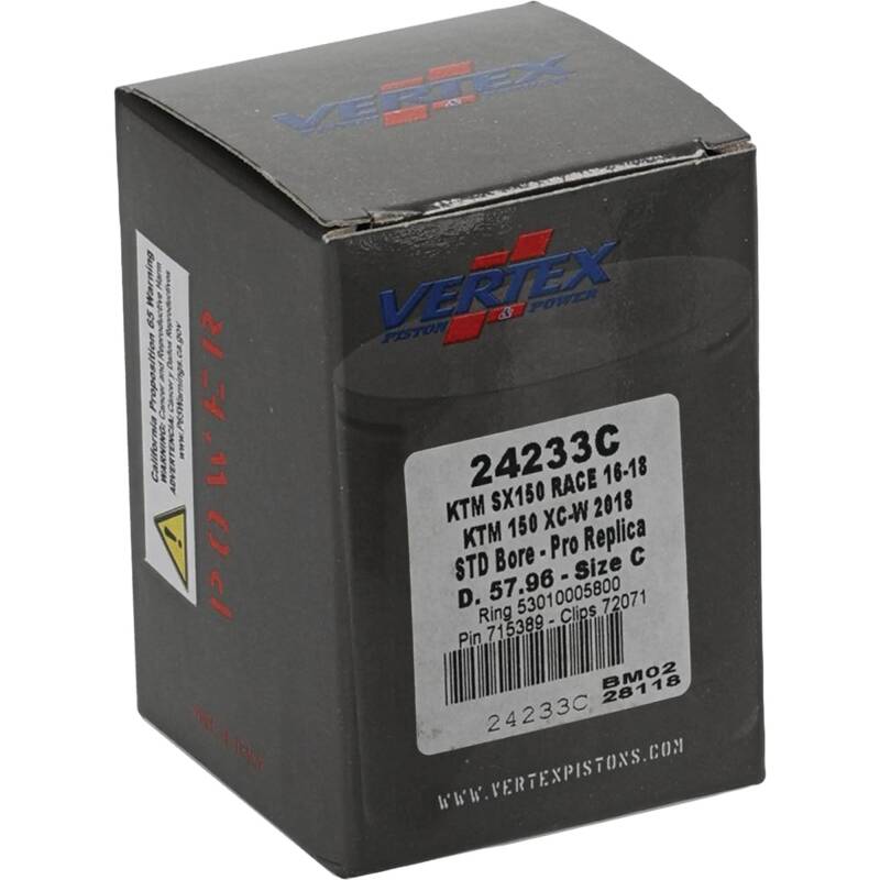 Vertex Pistons Vertex Piston 16-22 KTM 150 SX 150cc Cast Race Piston Kit 24233C 24233C Photo - Primary