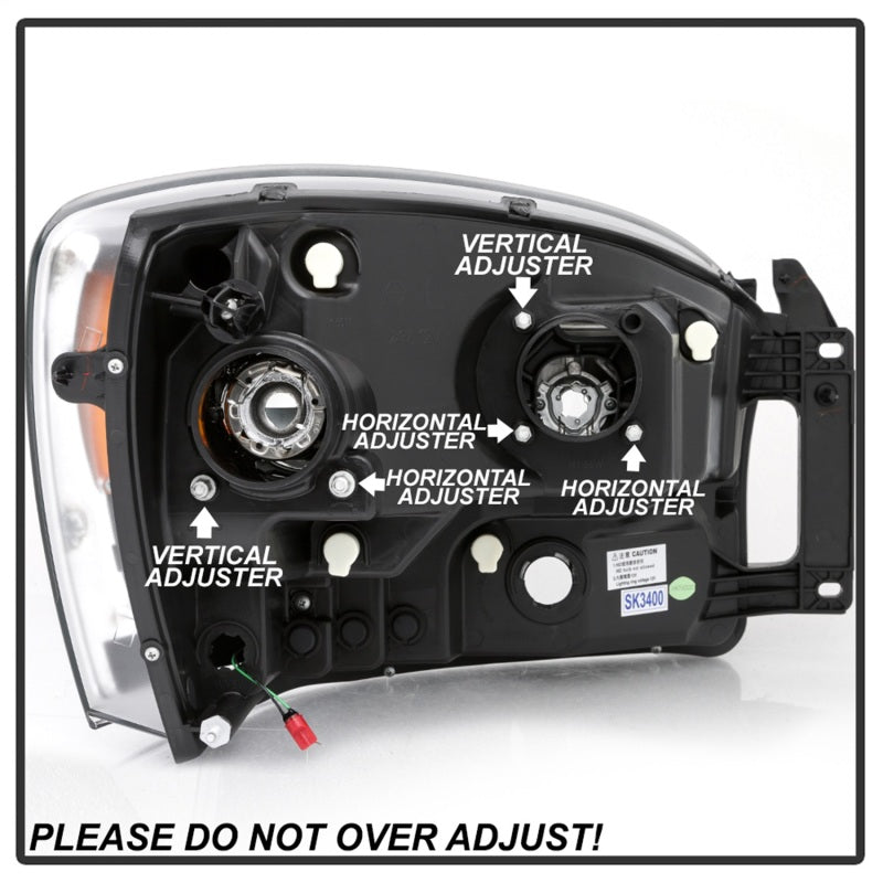Spyder Dodge Ram 1500 06-08 V2 Projector Headlights - Light Bar DRL - Chrome (PRO-YD-DR06V2-LB-C) 5085290 5085290 Photo - Unmounted