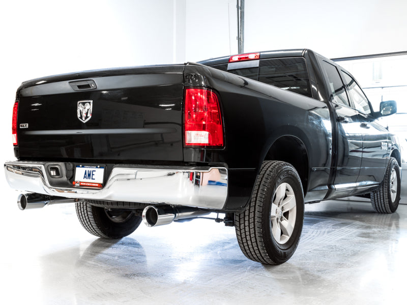 AWE Tuning 09-18 RAM 1500 5.7L (w/o Cutout) 0FG Dual Rear Exit Cat-Back Exhaust - Chrome Silver Tips 3015-32101 3015-32101 Photo - Mounted