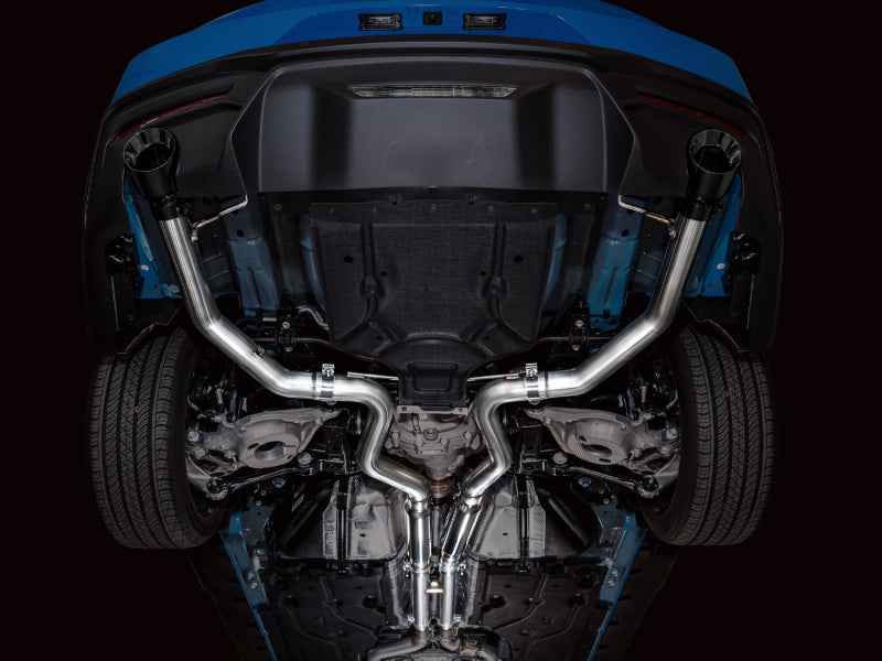 AWE Tuning AWE 2024 Ford Mustang GT Fastback S650 RWD Track Edition Catback Exhaust w/ Dual Diamond Black Tips 3020-33650 3020-33650 Photo - Mounted