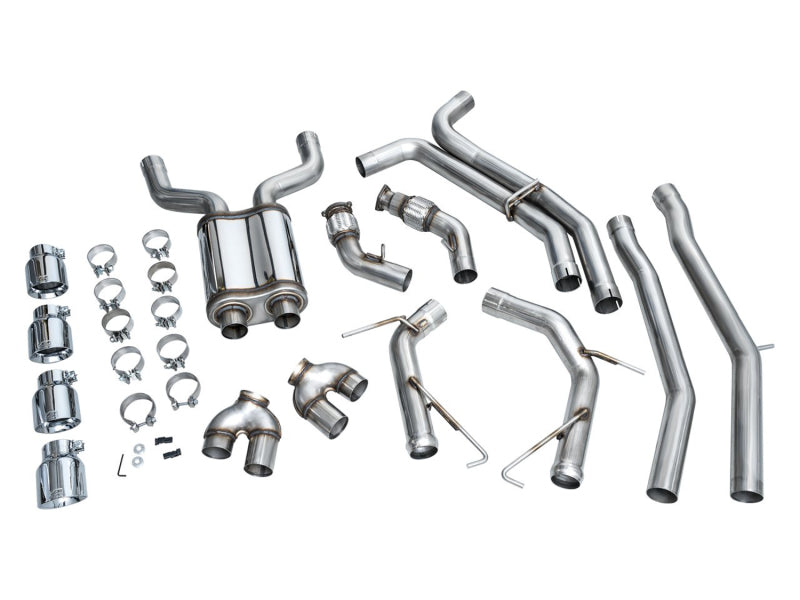 AWE Tuning 19-23 Audi C8 S6/S7 2.9T V6 AWD Track Edition Exhaust - Chrome Silver Tips 3020-42101 3020-42101 Photo - out of package