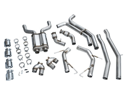 AWE Tuning 19-23 Audi C8 S6/S7 2.9T V6 AWD Track Edition Exhaust - Chrome Silver Tips 3020-42101 3020-42101 Photo - out of package