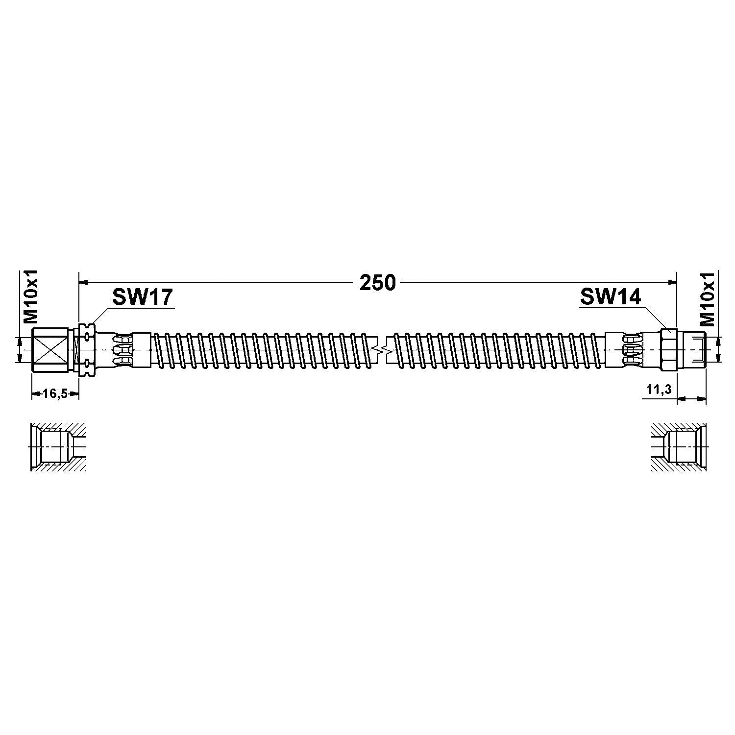 ATE Brake Hydraulic Hose 330315