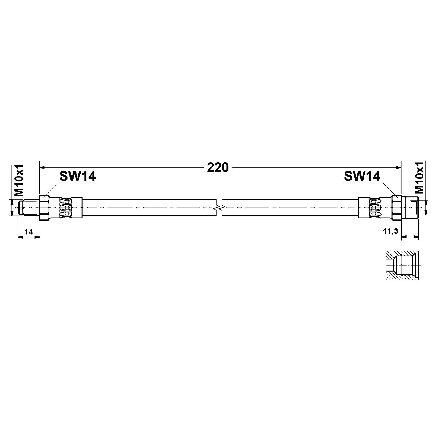ATE Brake Hydraulic Hose 330474