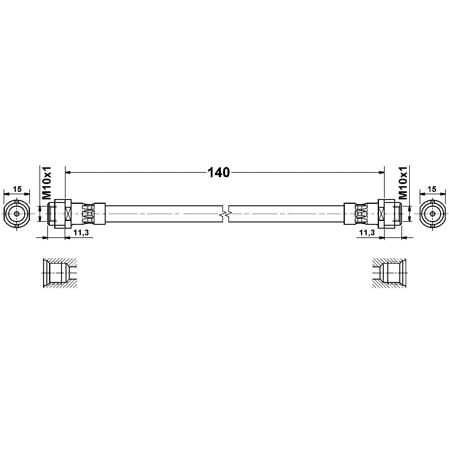 ATE Brake Hydraulic Hose 330837