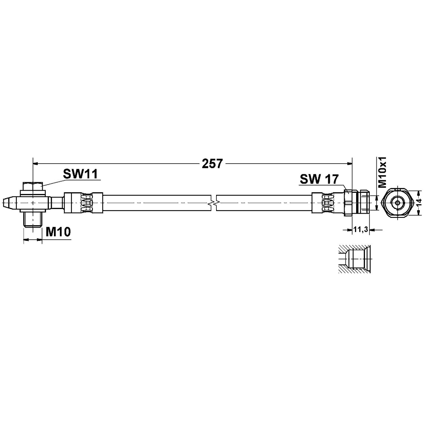 ATE Brake Hydraulic Hose 331167