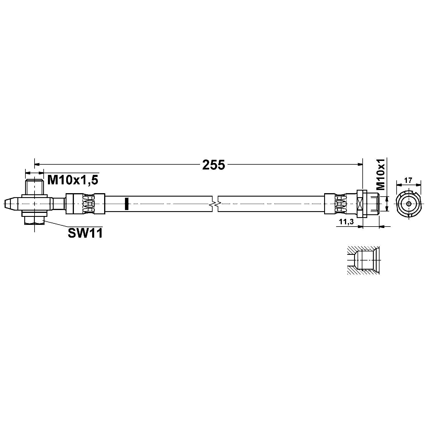 ATE Brake Hydraulic Hose 331233