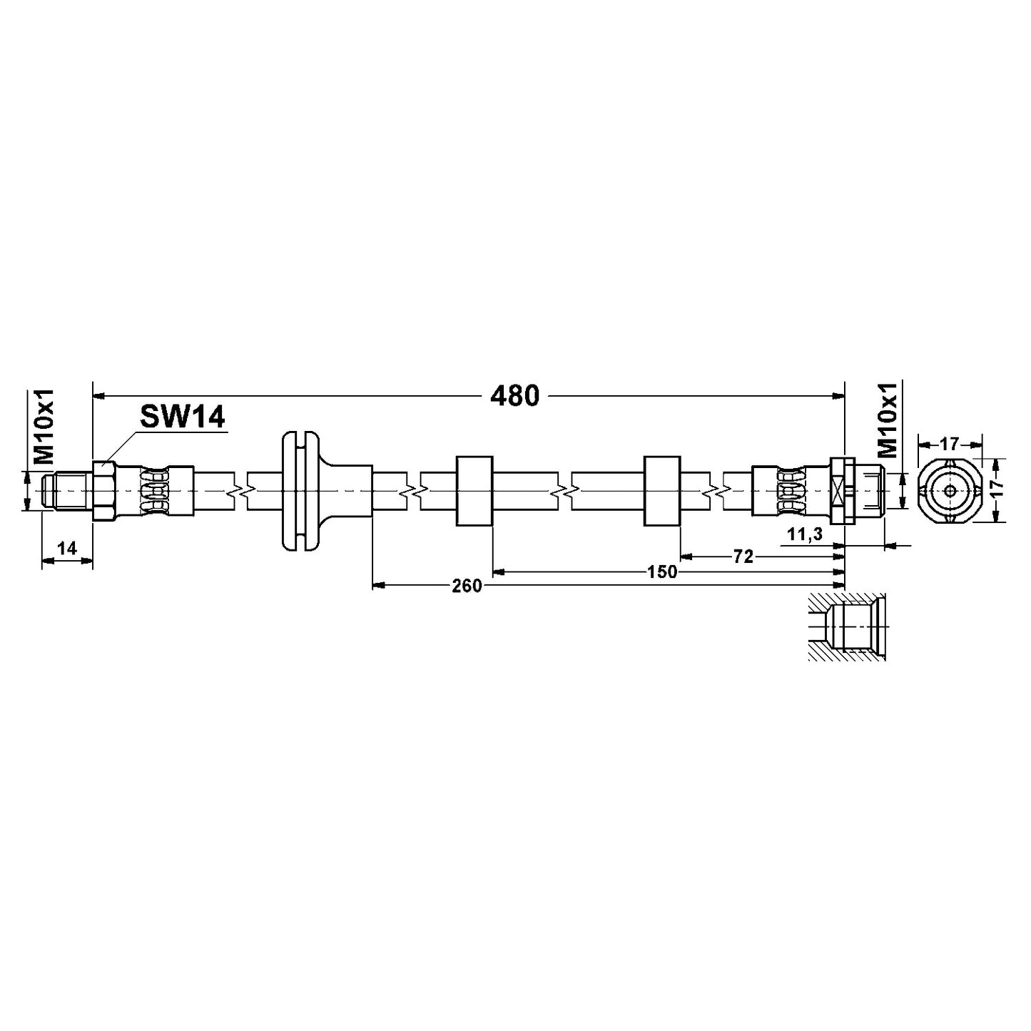 ATE Brake Hydraulic Hose