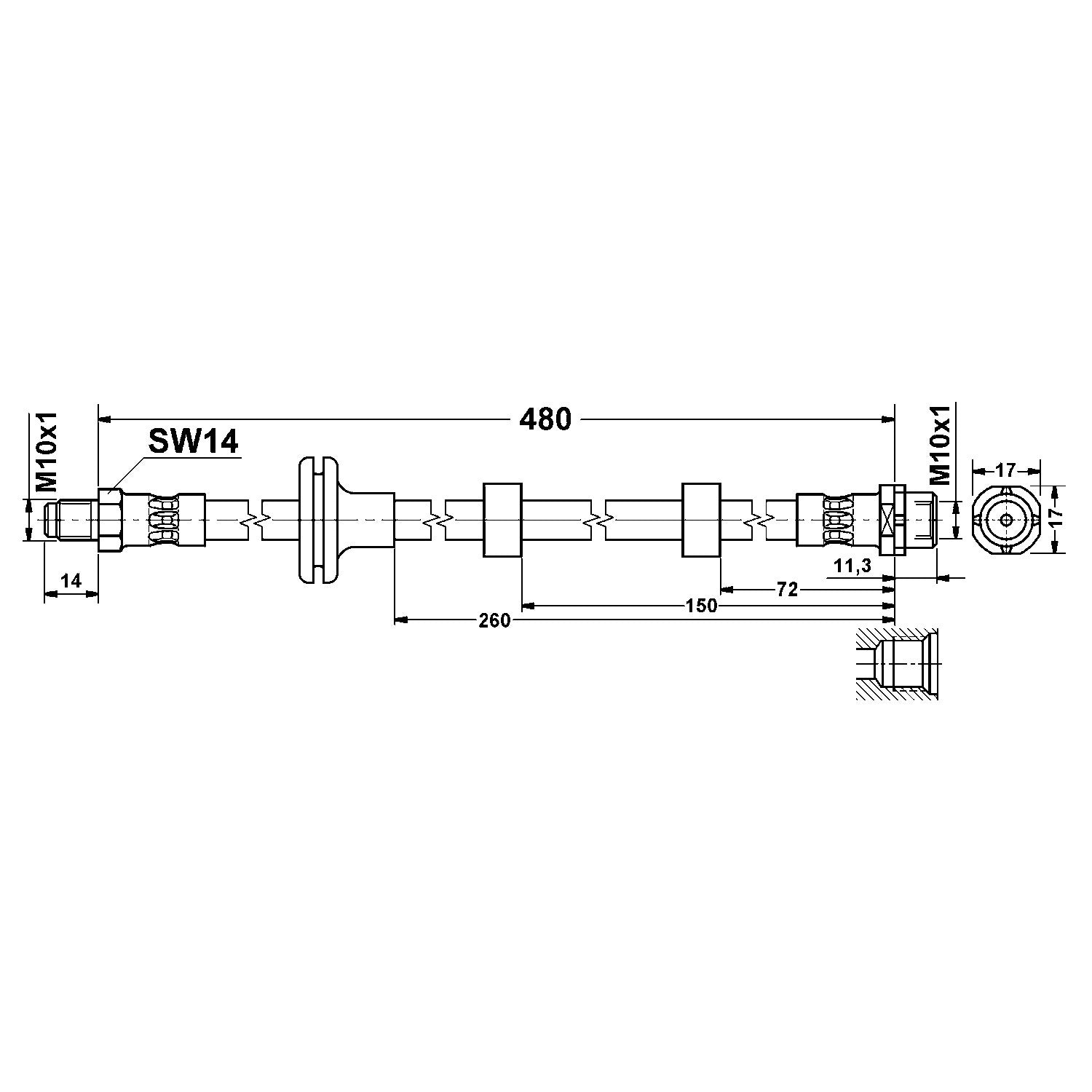 ATE Brake Hydraulic Hose