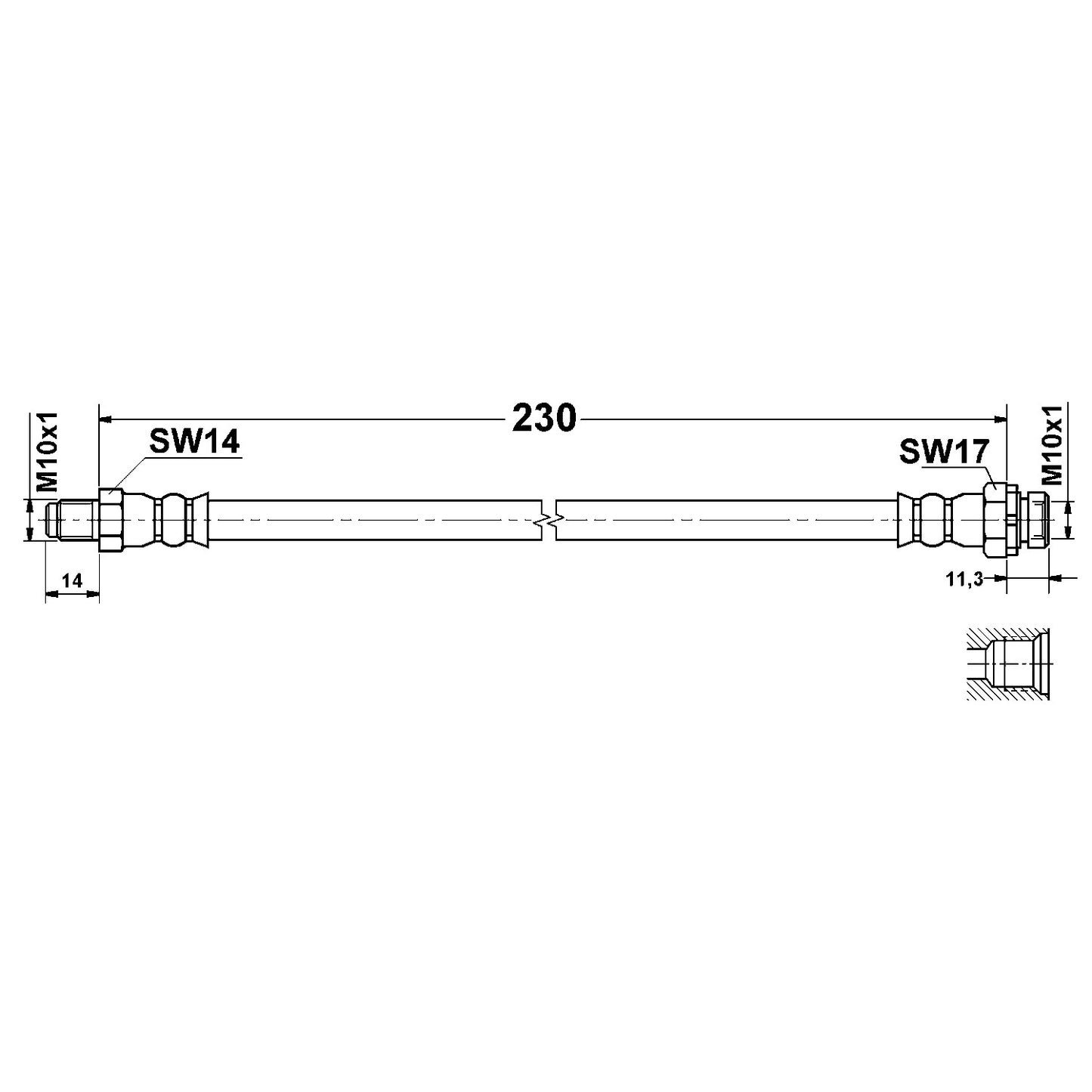 ATE Brake Hydraulic Hose 331277