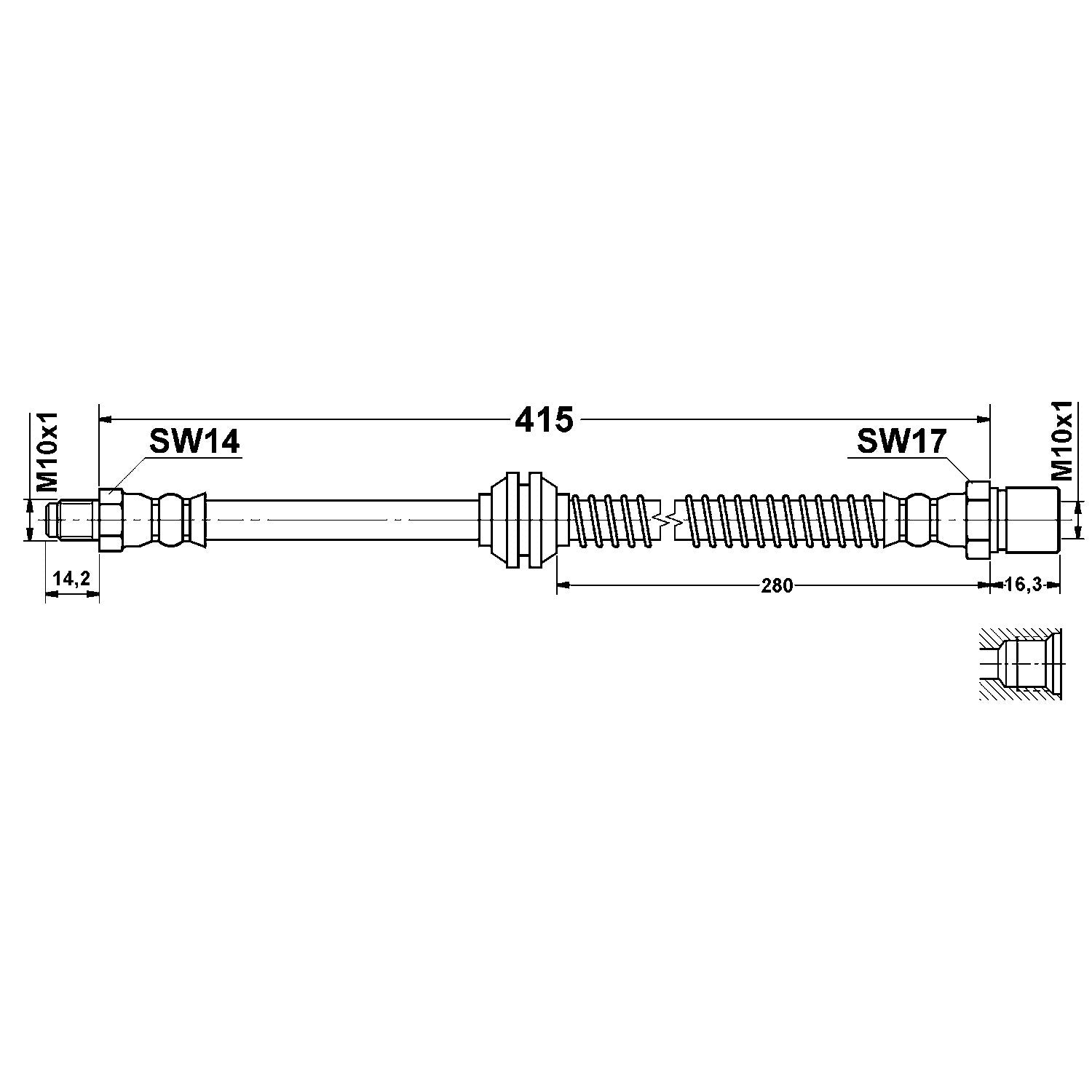 ATE Brake Hydraulic Hose 331320