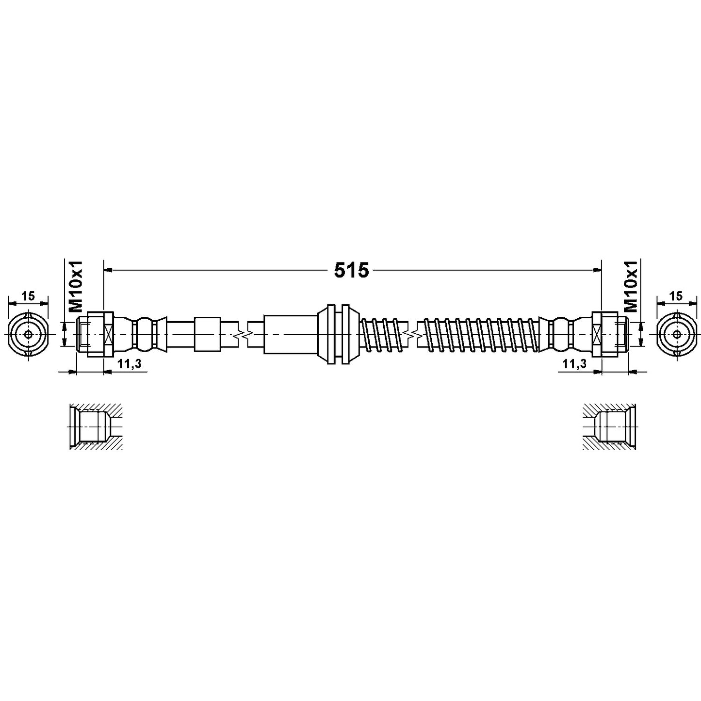 ATE Brake Hydraulic Hose 331463 main image
