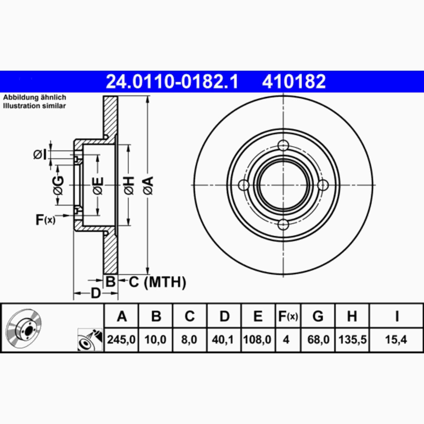 ATE Disc Brake Rotor