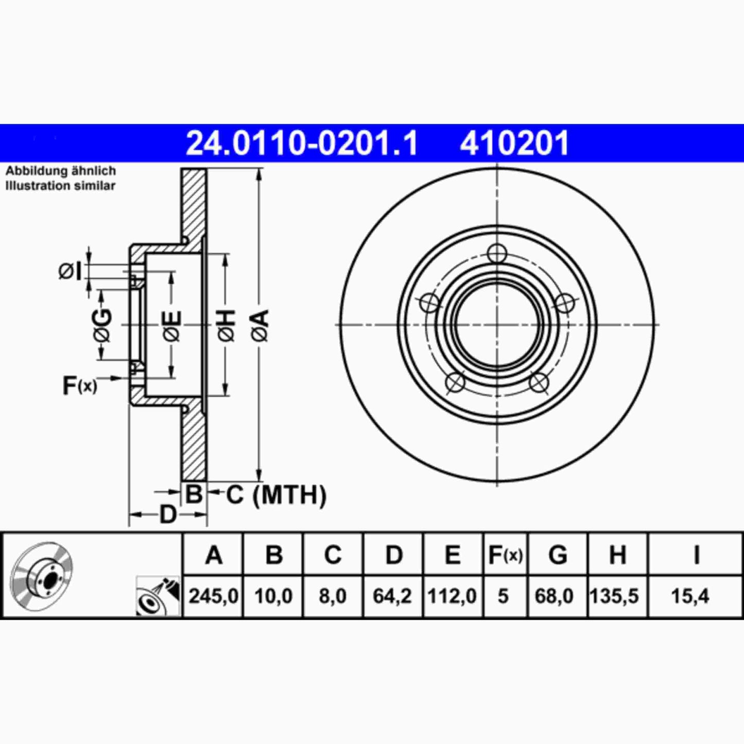 ATE Disc Brake Rotor