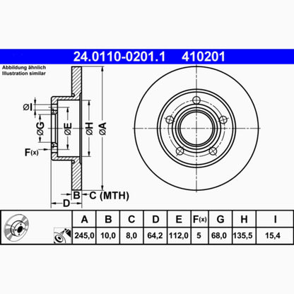 ATE Disc Brake Rotor