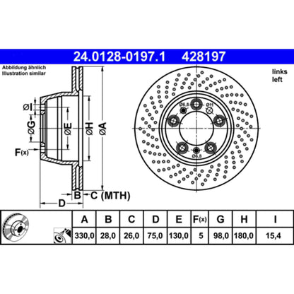 ATE Disc Brake Rotor 428197