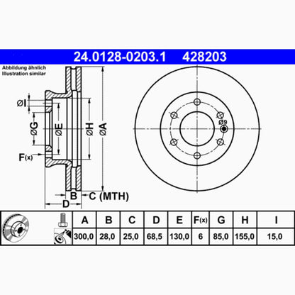 ATE Disc Brake Rotor 428203