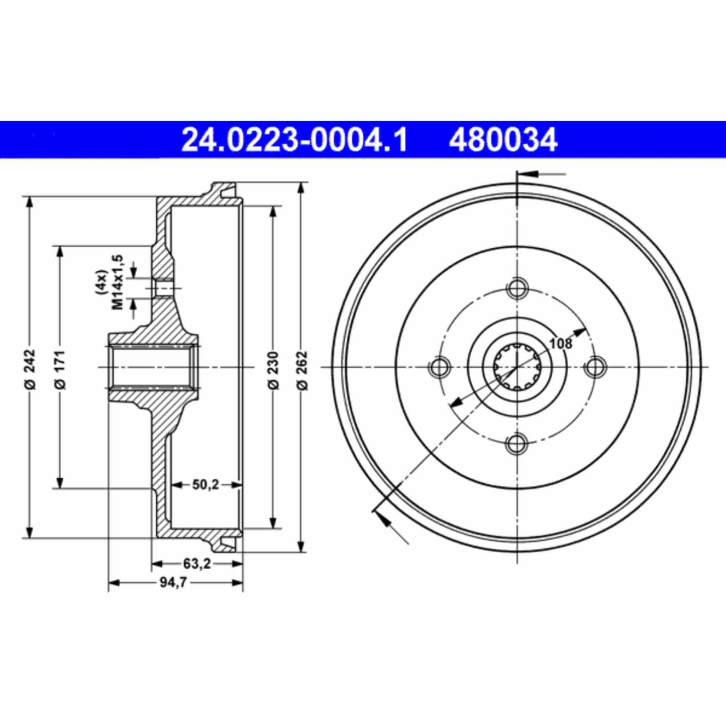 ATE Brake Drum