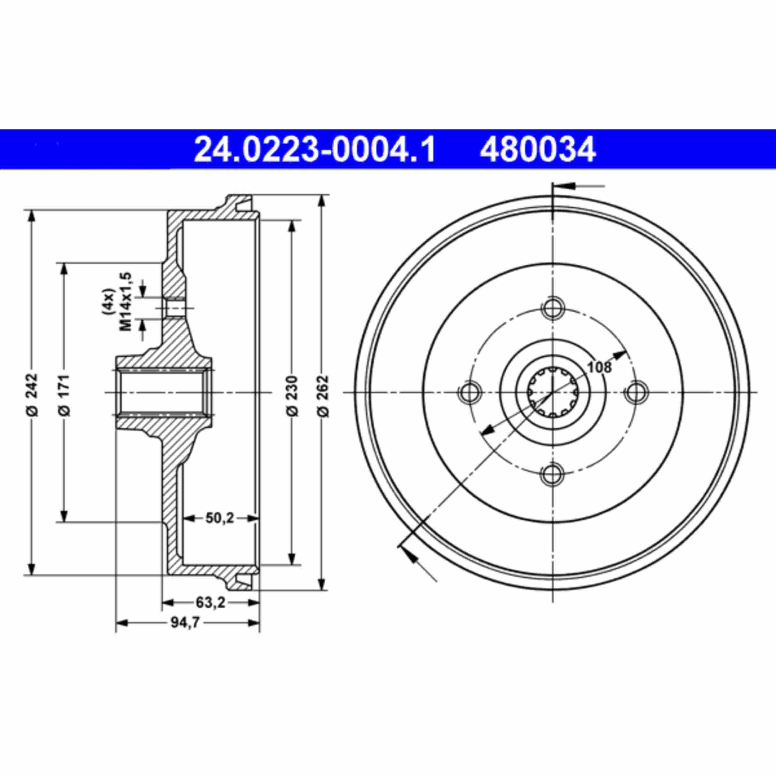 ATE Brake Drum
