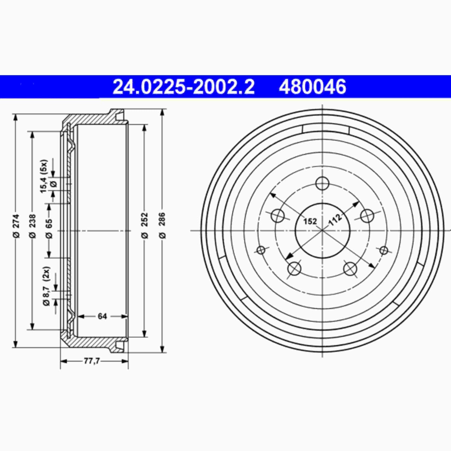 ATE Brake Drum