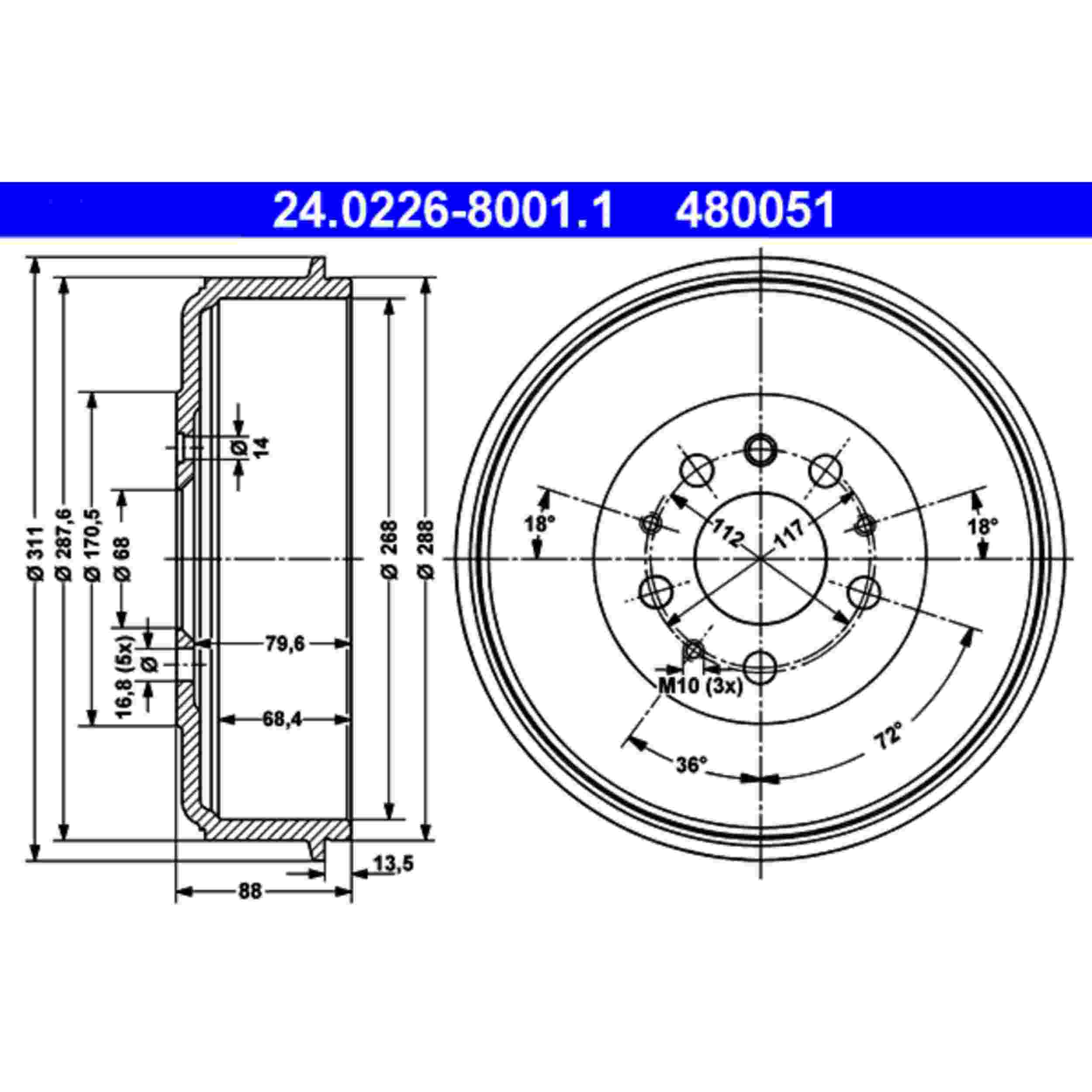 ATE Brake Drum