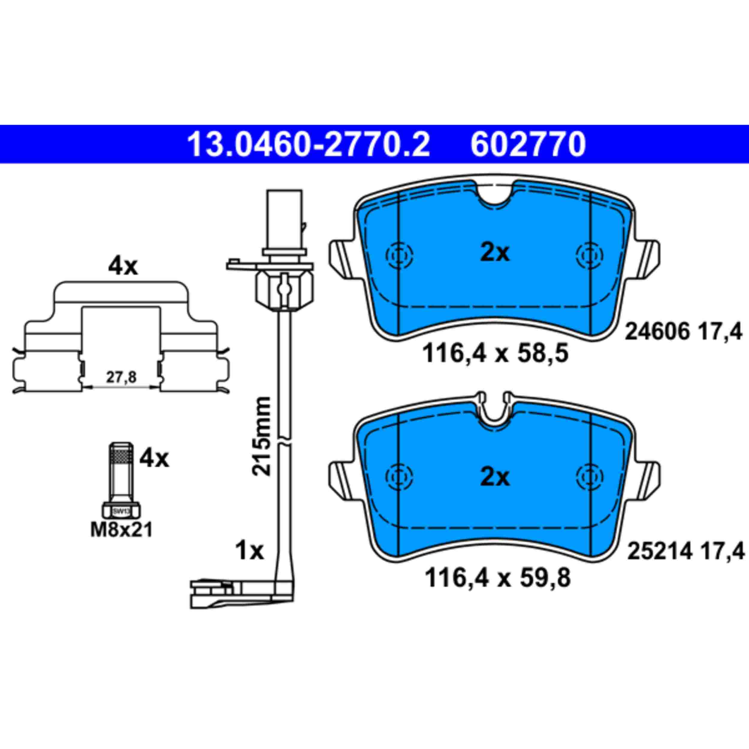 ATE Disc Brake Pad Set 602770