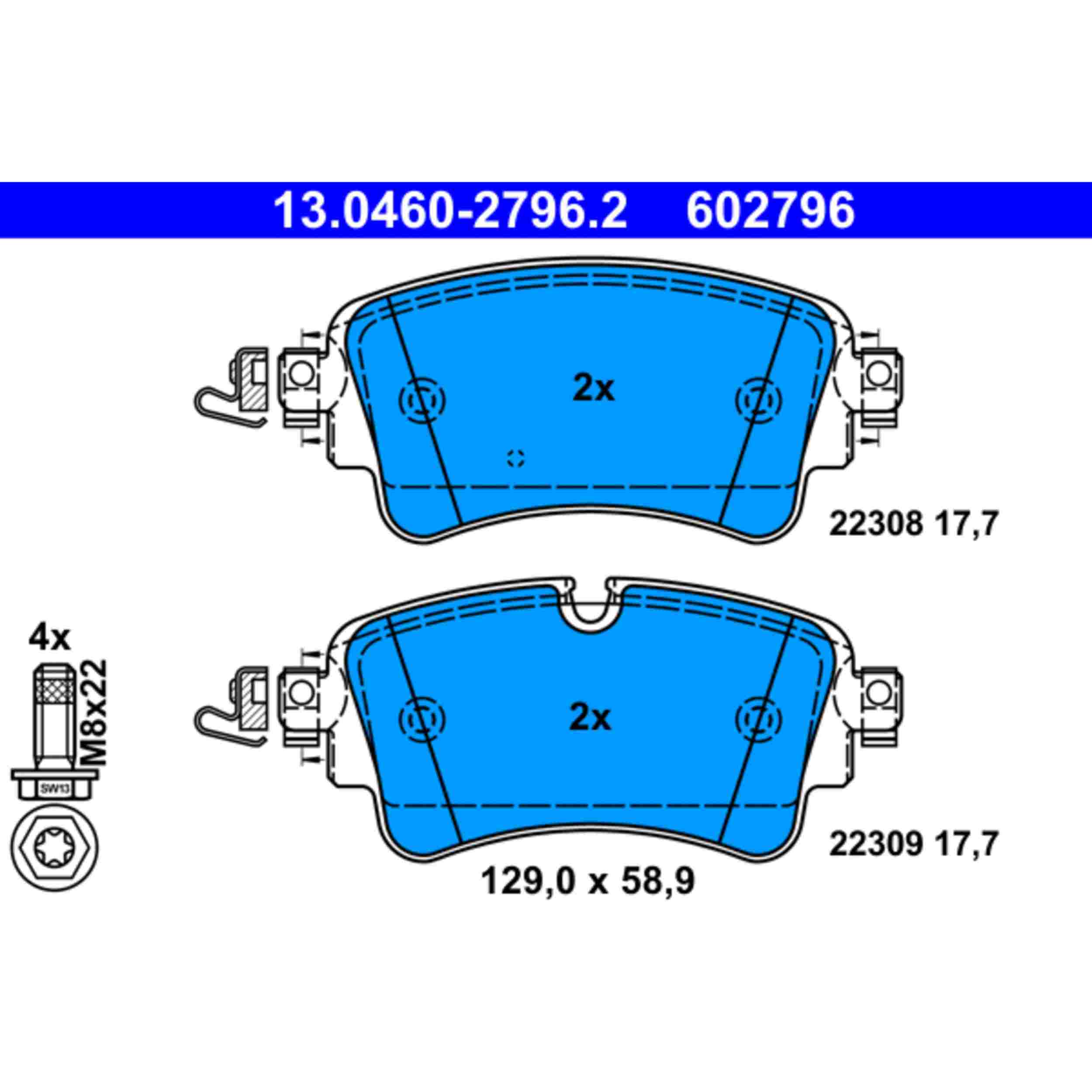 ATE Disc Brake Pad Set 602796
