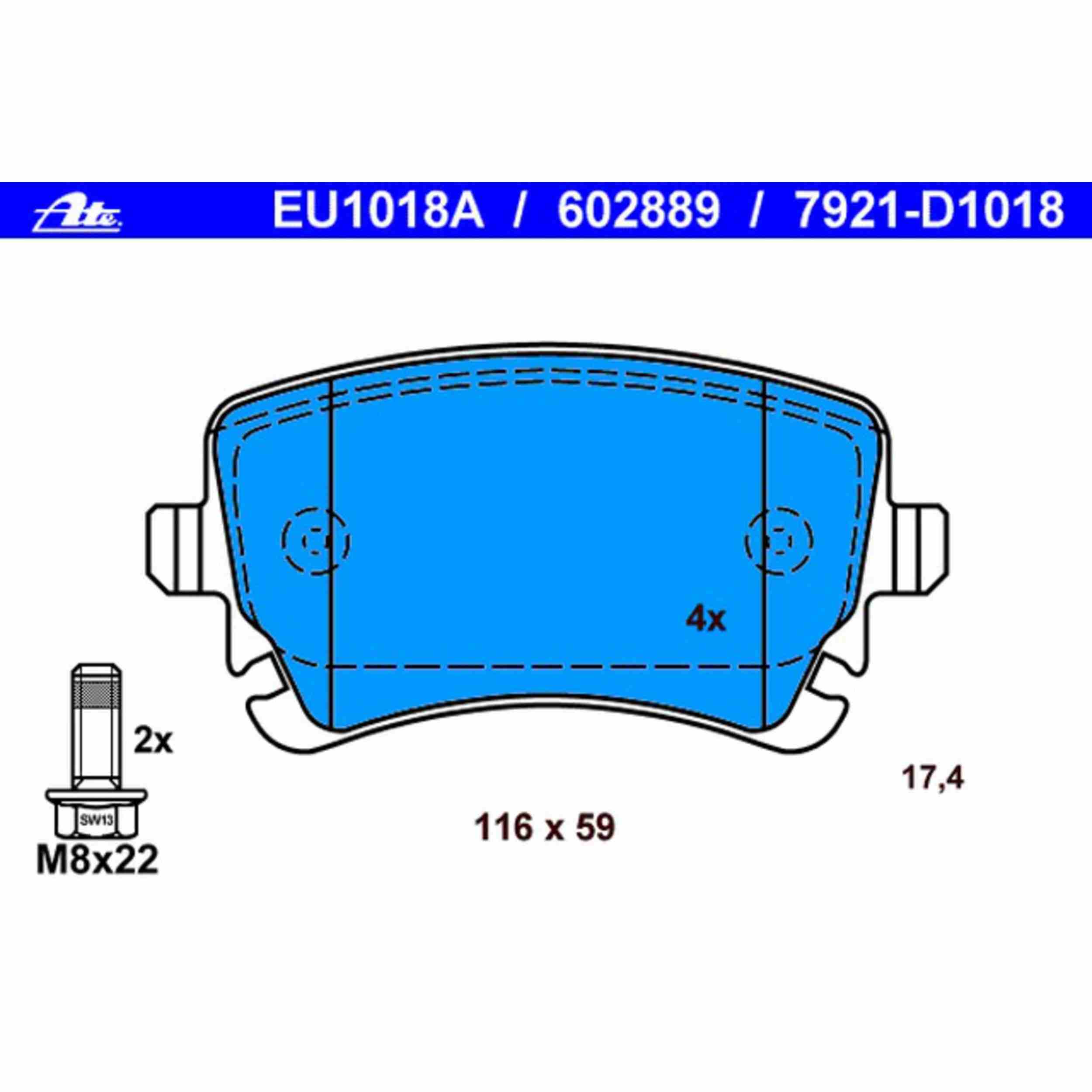 ATE Disc Brake Pad Set 602889