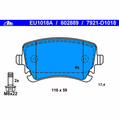ATE Disc Brake Pad Set 602889