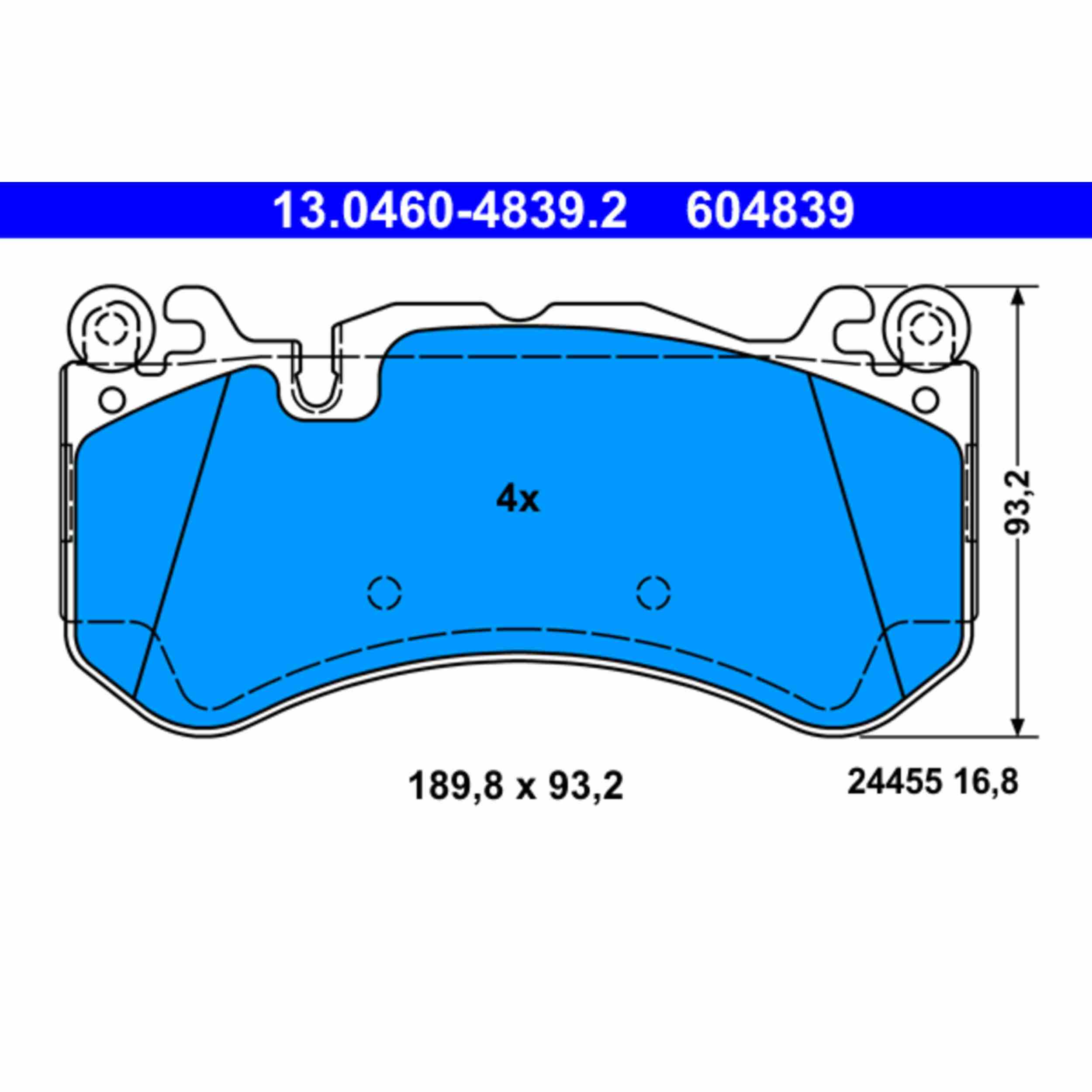ATE Disc Brake Pad Set 604839