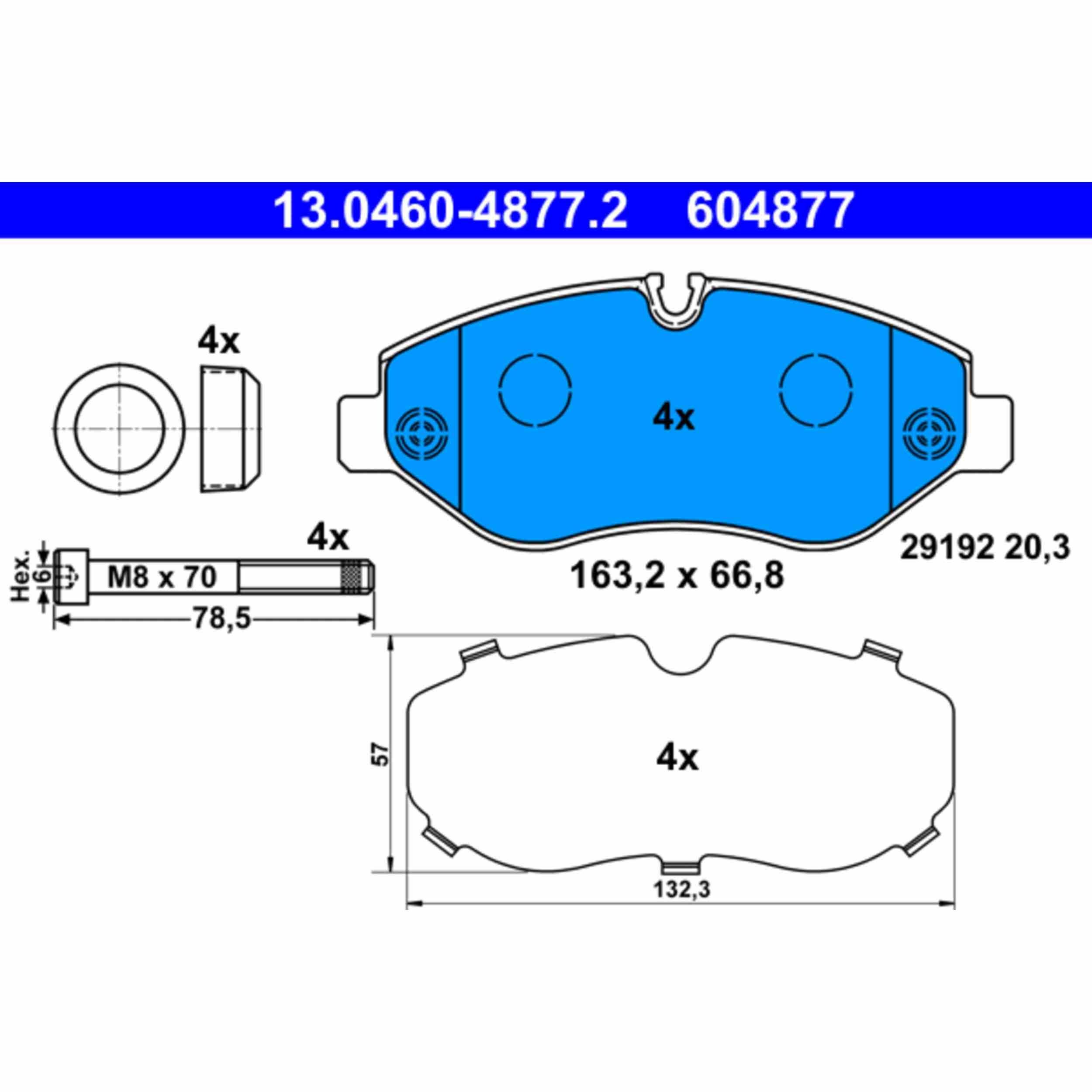 ATE Disc Brake Pad Set 604877
