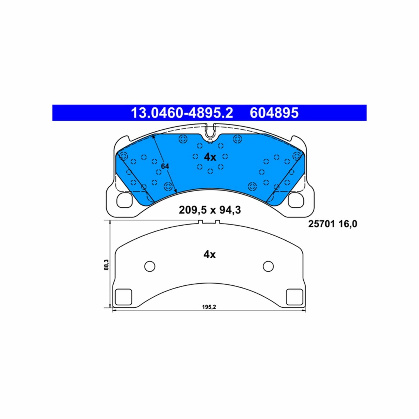 ATE Disc Brake Pad Set 604895