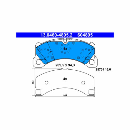 ATE Disc Brake Pad Set 604895