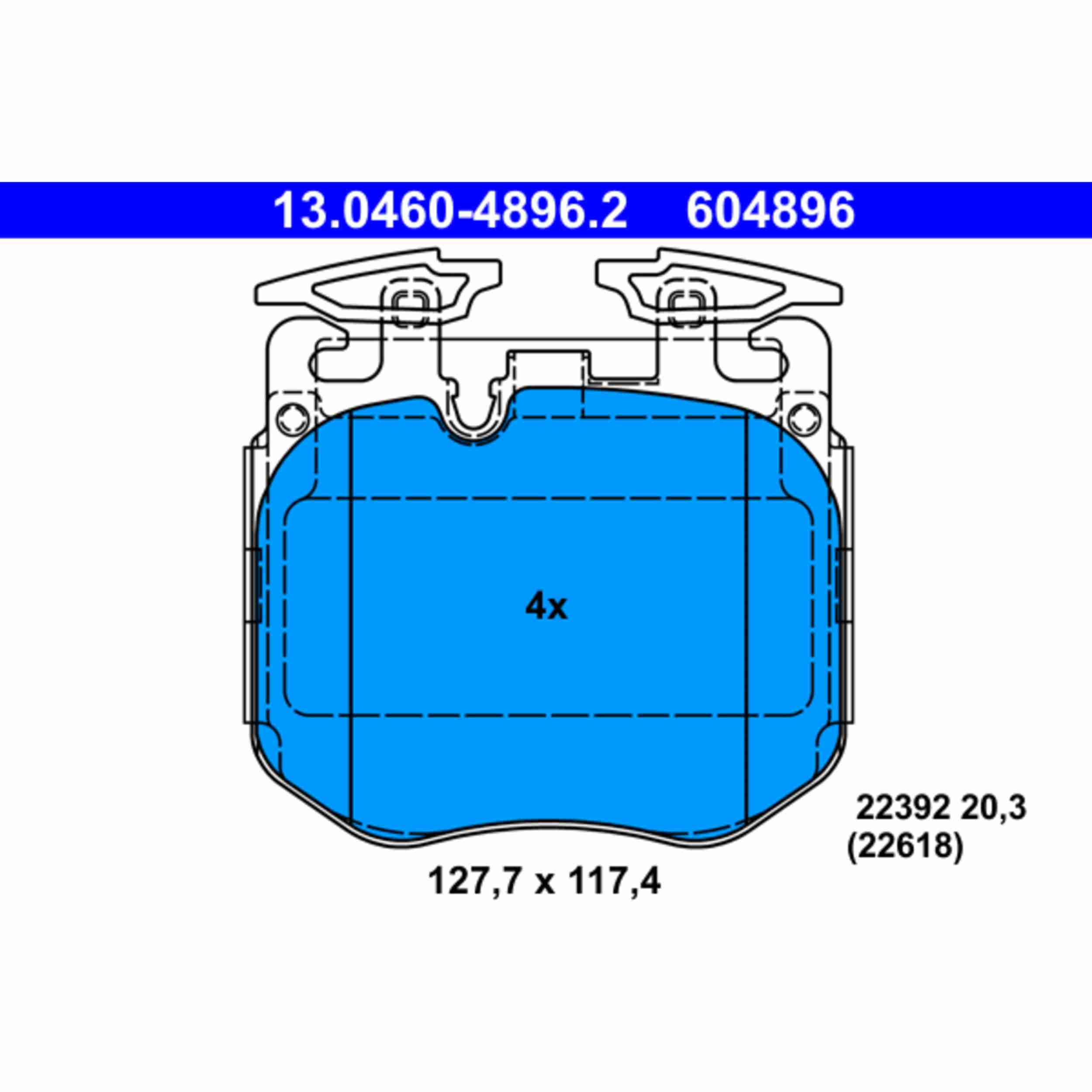 ATE Disc Brake Pad Set 604896