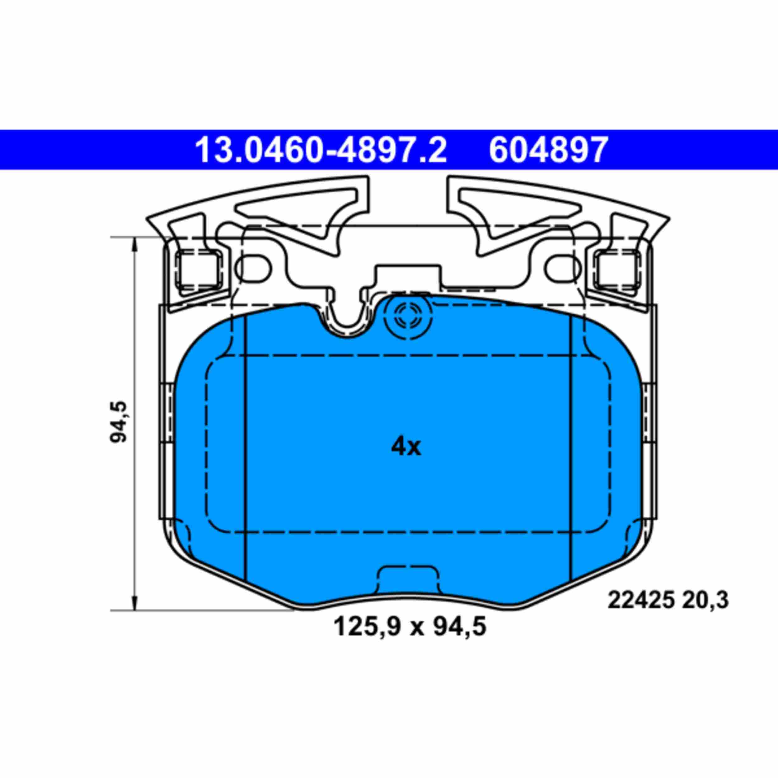 ATE Disc Brake Pad Set 604897