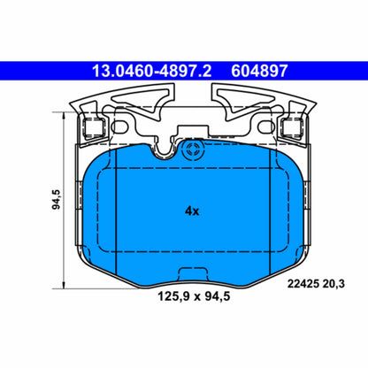 ATE Disc Brake Pad Set 604897