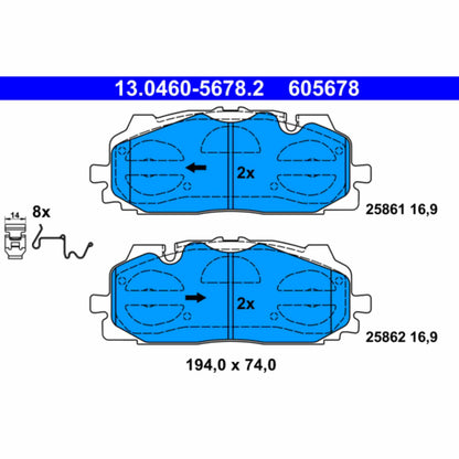 ATE Disc Brake Pad Set 605678