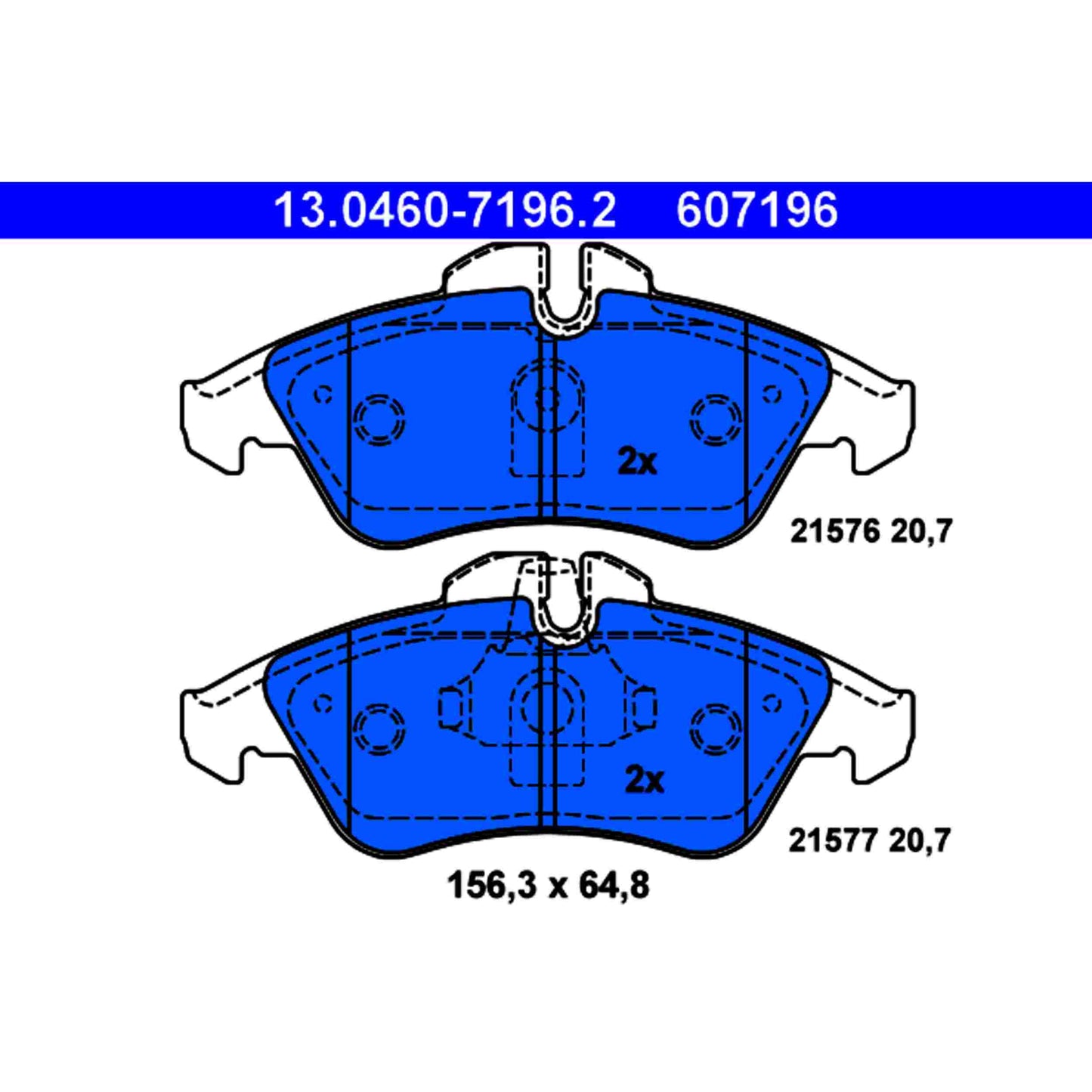 ATE Disc Brake Pad Set 607196