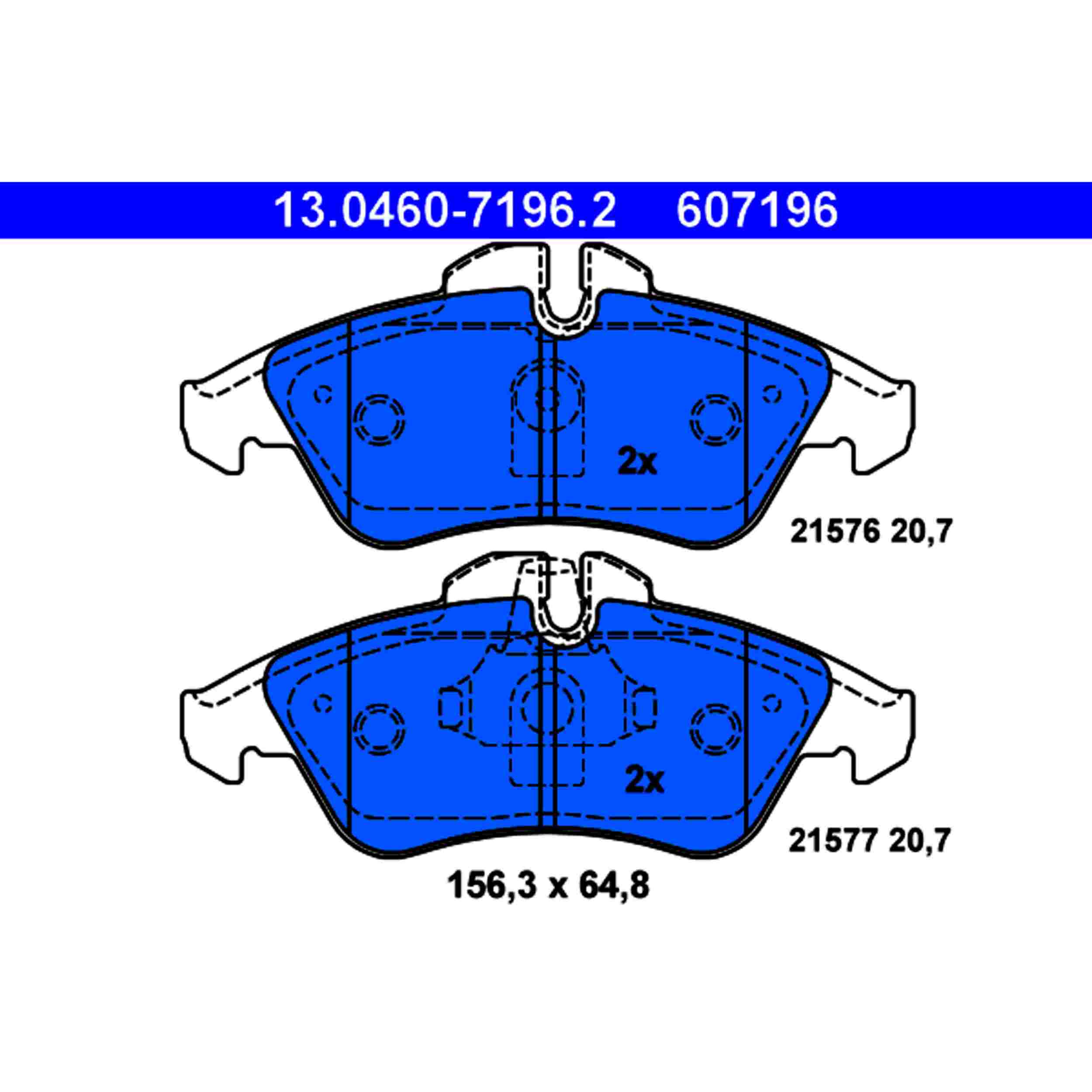 ATE Disc Brake Pad Set 607196