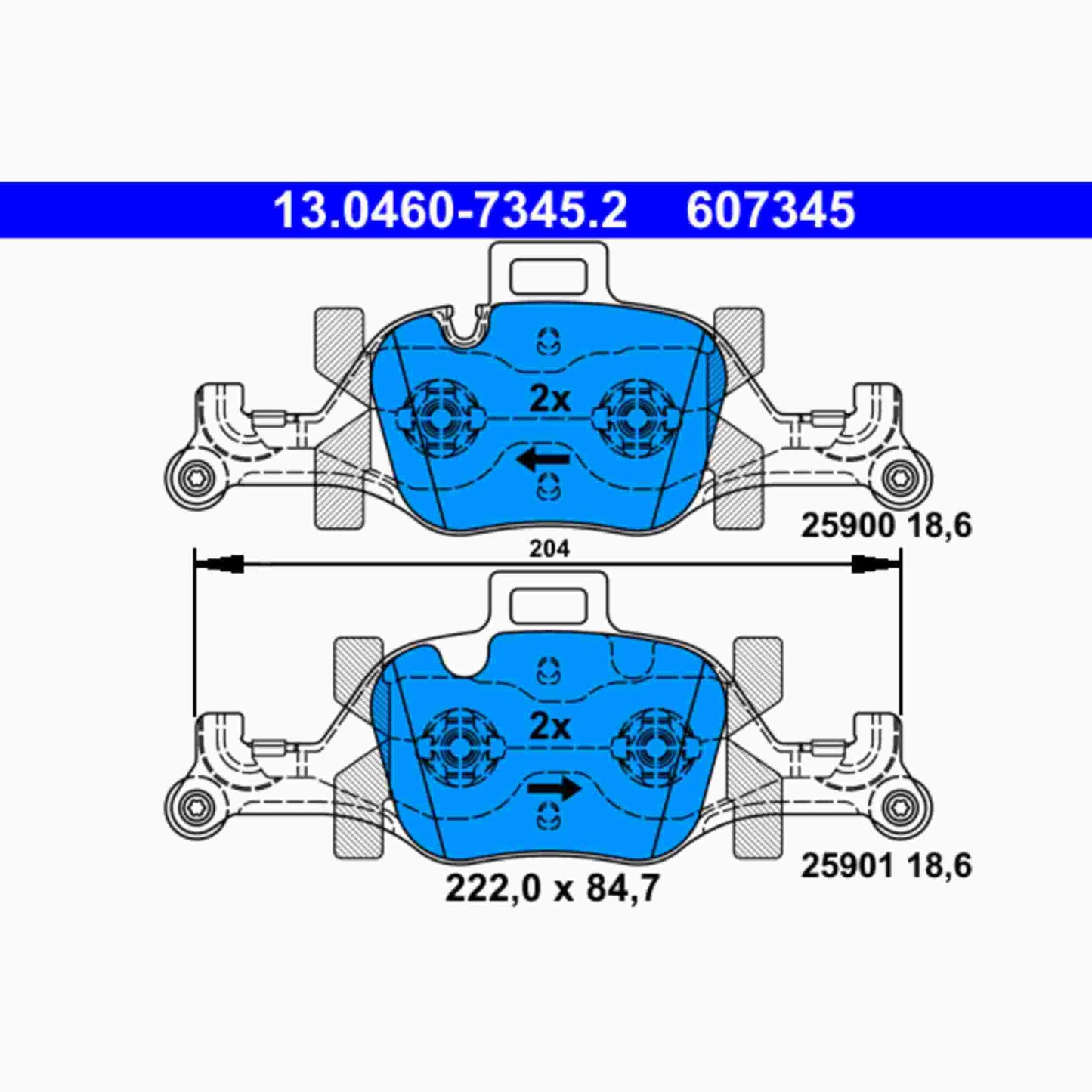 ATE Disc Brake Pad Set 607345