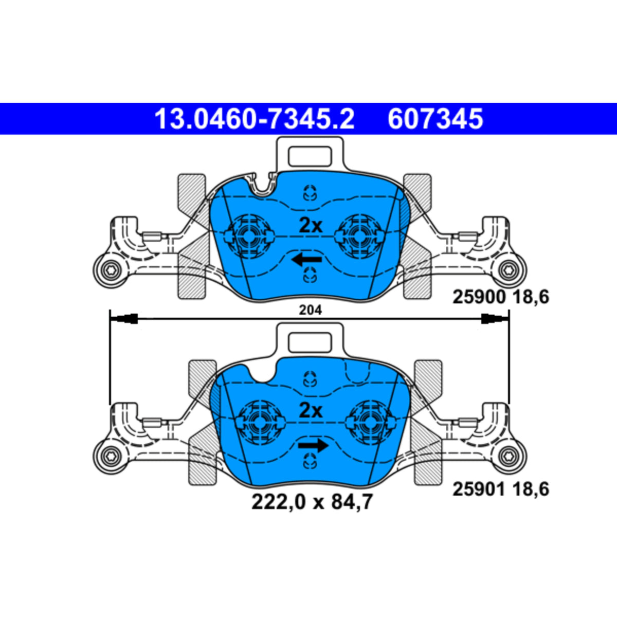 ATE Disc Brake Pad Set 607345