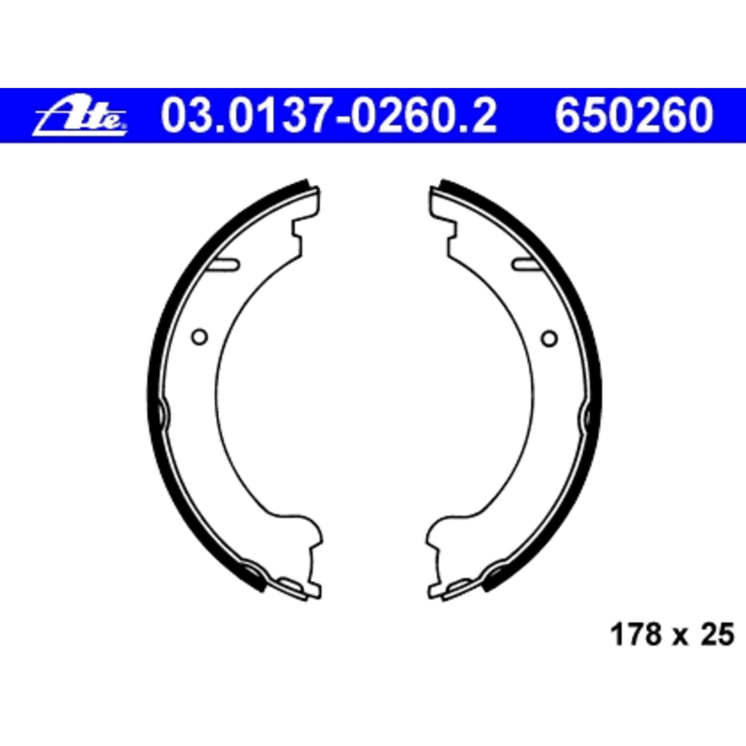 ATE Parking Brake Shoe