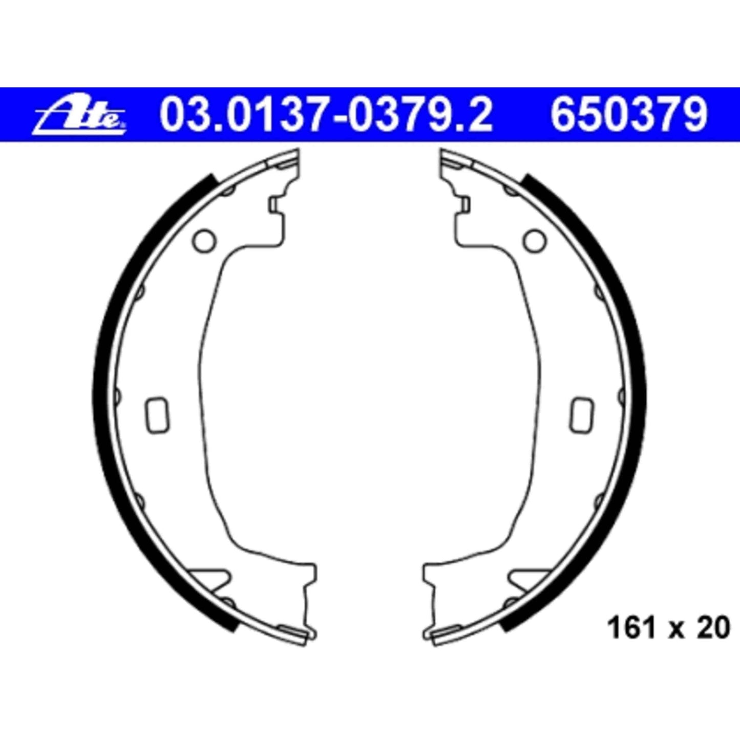 ATE Parking Brake Shoe Set 650379