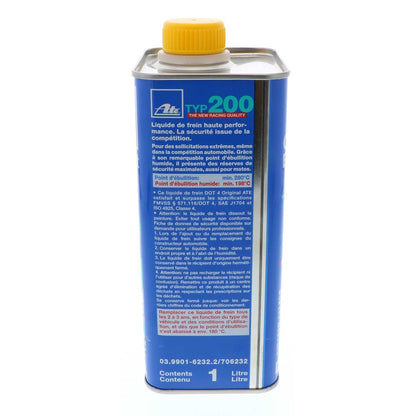 ATE Type 200 DOT4 Amber Racing Brake Fluid 1L