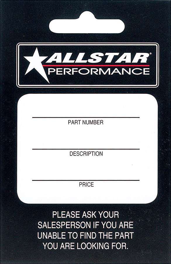 ALLSTAR PERFORMANCE Allstar Hang Tag 100 Pack Promotional Collectables and Apparel Promotional main image